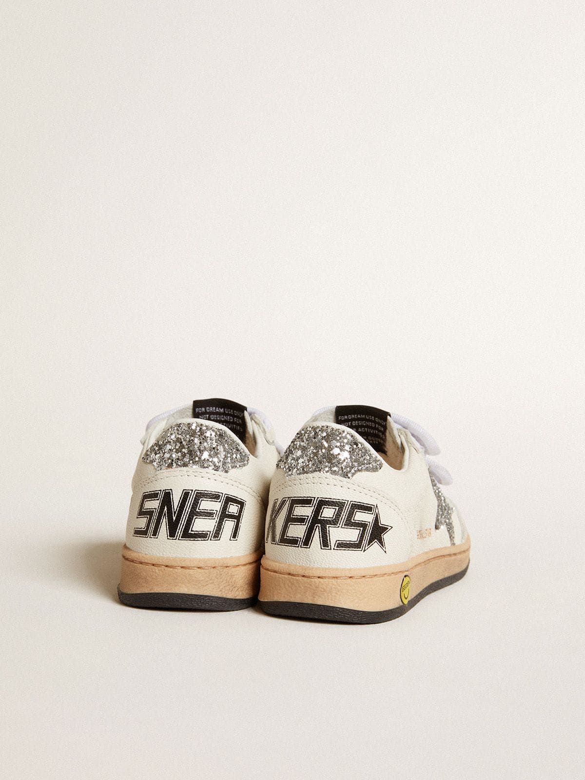 Young Ball Star in nappa with silver glitter star and heel tab | Golden Goose